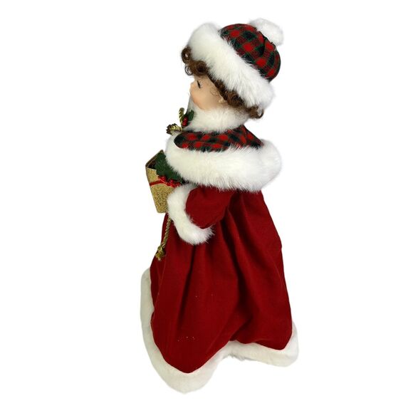 Vintage Christmas Caroler Tree Topper 15” Figurine 1998 Red Robe Holiday Decor - Picture 4 of 7